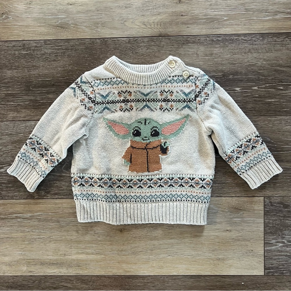 Baby Gap 6-12M Grogu Knit Sweater 👽